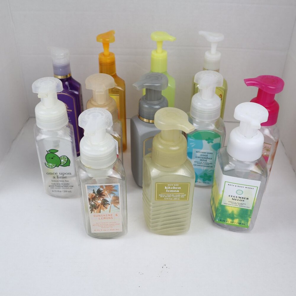 Lot of 12 Bath And Body Works Empty Soap Bottles 8 Foam 4 Gel Pump Dispenser use